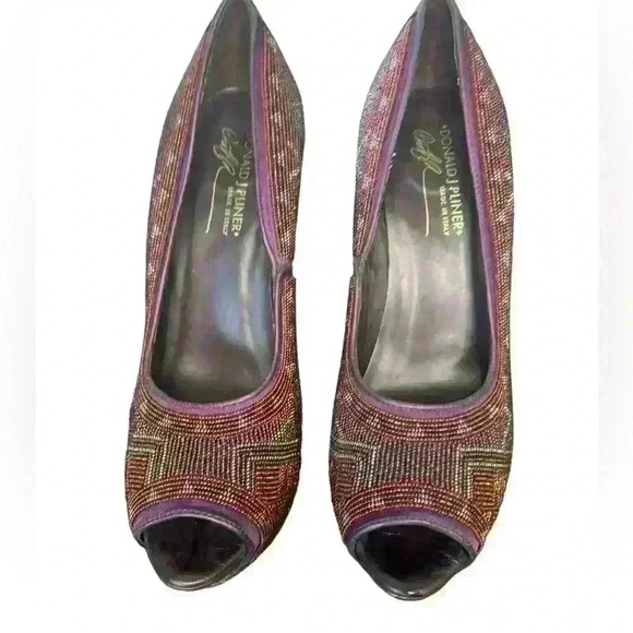 Donald J Pliner Beaded Ceci Platform Stiletto size 10. Stunning EUC heels w/ bag - Picture 1 of 9